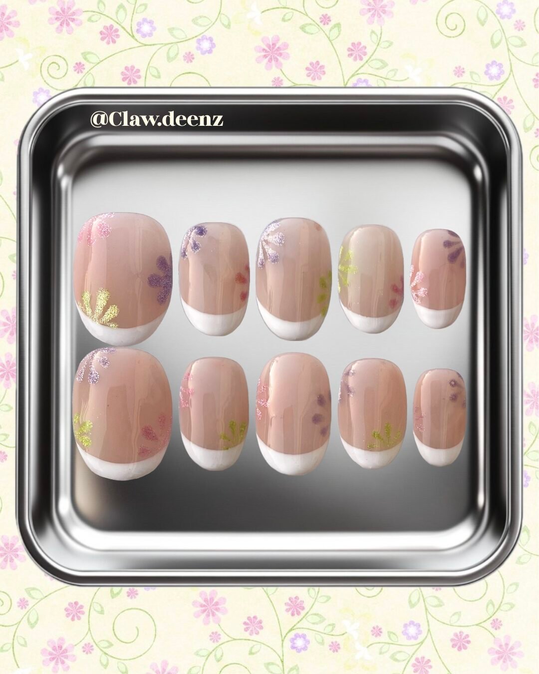 Floral Cateye Nails