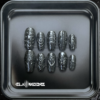 Silver chrome embossed nails