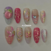 Strawberry and swirl nails